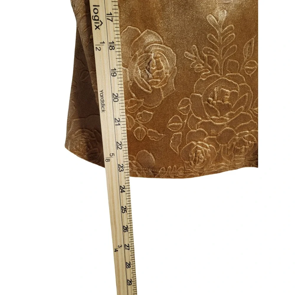 RSQ Collective Gold Floral Embossed Velvet Cami Tank V-Neck Whimsigoth Bohemian